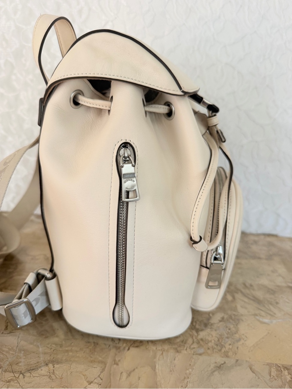 COACH Pace Backpack CR100 White cream Neutral Cream Leather Backpack  Daypack - Picture 7 of 10